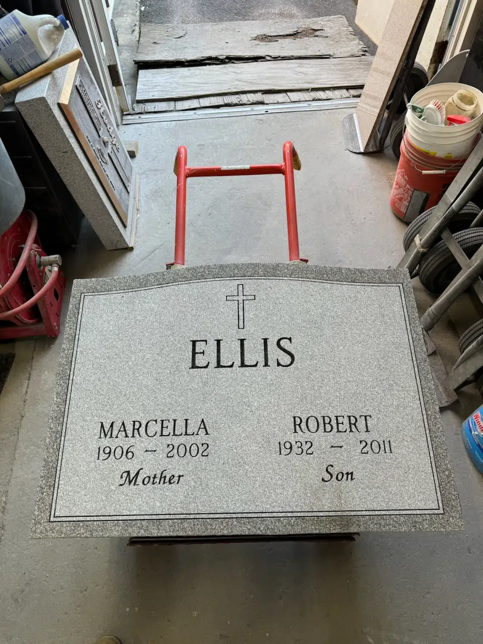 Granite Memorial Bench hand-carved by Memorial Bench Finder in NJ — image 6
