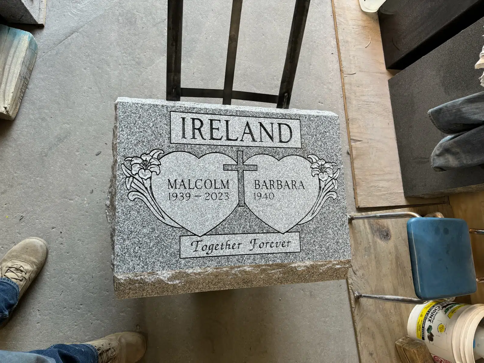 Granite Memorial Bench hand-carved by Memorial Bench Finder in NJ — image 3
